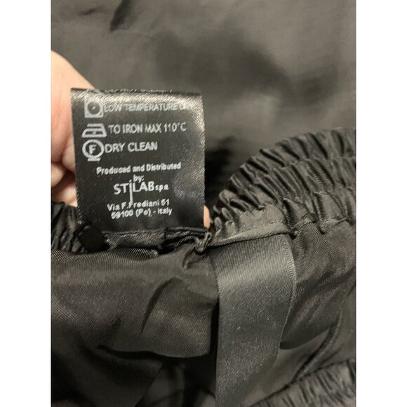 Ilaria Nistri Wide Leg Pants Size 26 Black Silk Trim Drop Crotch Edgy Grunge - Picture 11 of 12